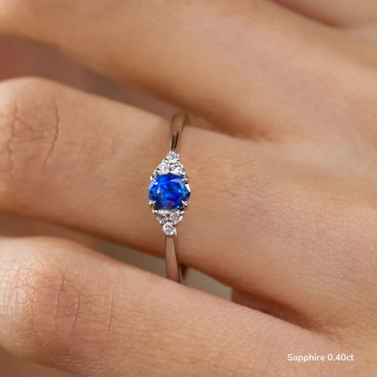 The Tiya - Oval Blue Sapphire